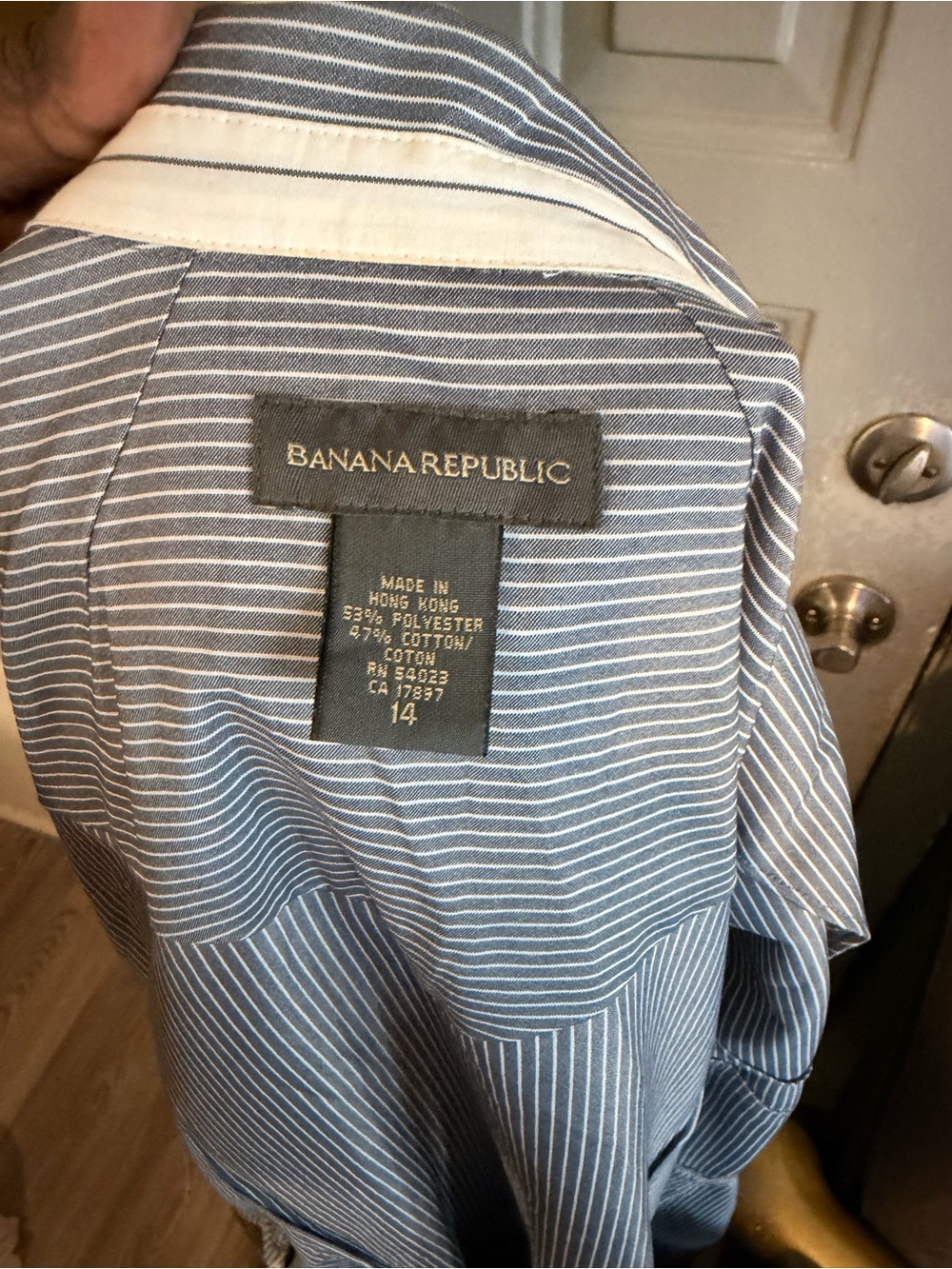 Banana Republic Blue and White Striped Belted Shirt Dress - Picture 3 of 5